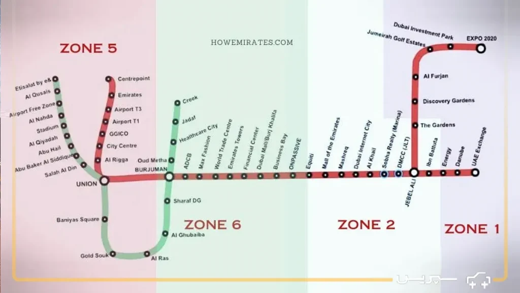 مسیرهای مترو در دبی - هزینه حمل و نقل عمومی در دبی